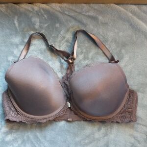 Adore Me Racerback With Lace Accents Purple Bra